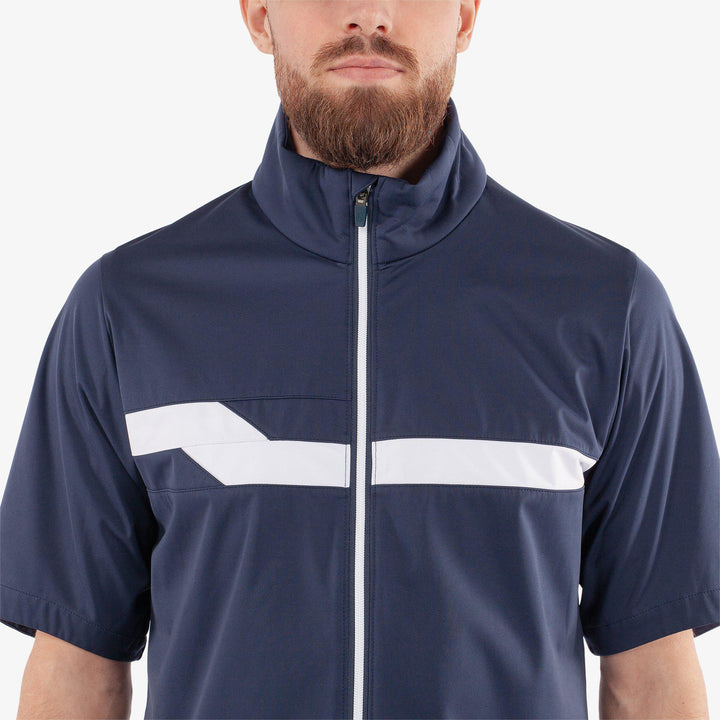 Lex is a Windproof and water repellent golf jacket for Men in the color Navy/White(3)