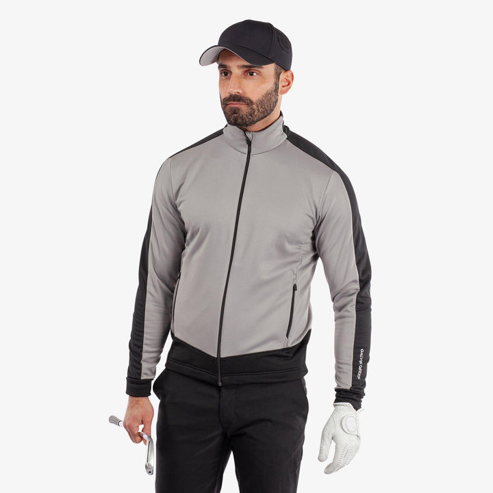 Dawson is a Insulating golf mid layer for Men in the color Sharkskin/Black(1)