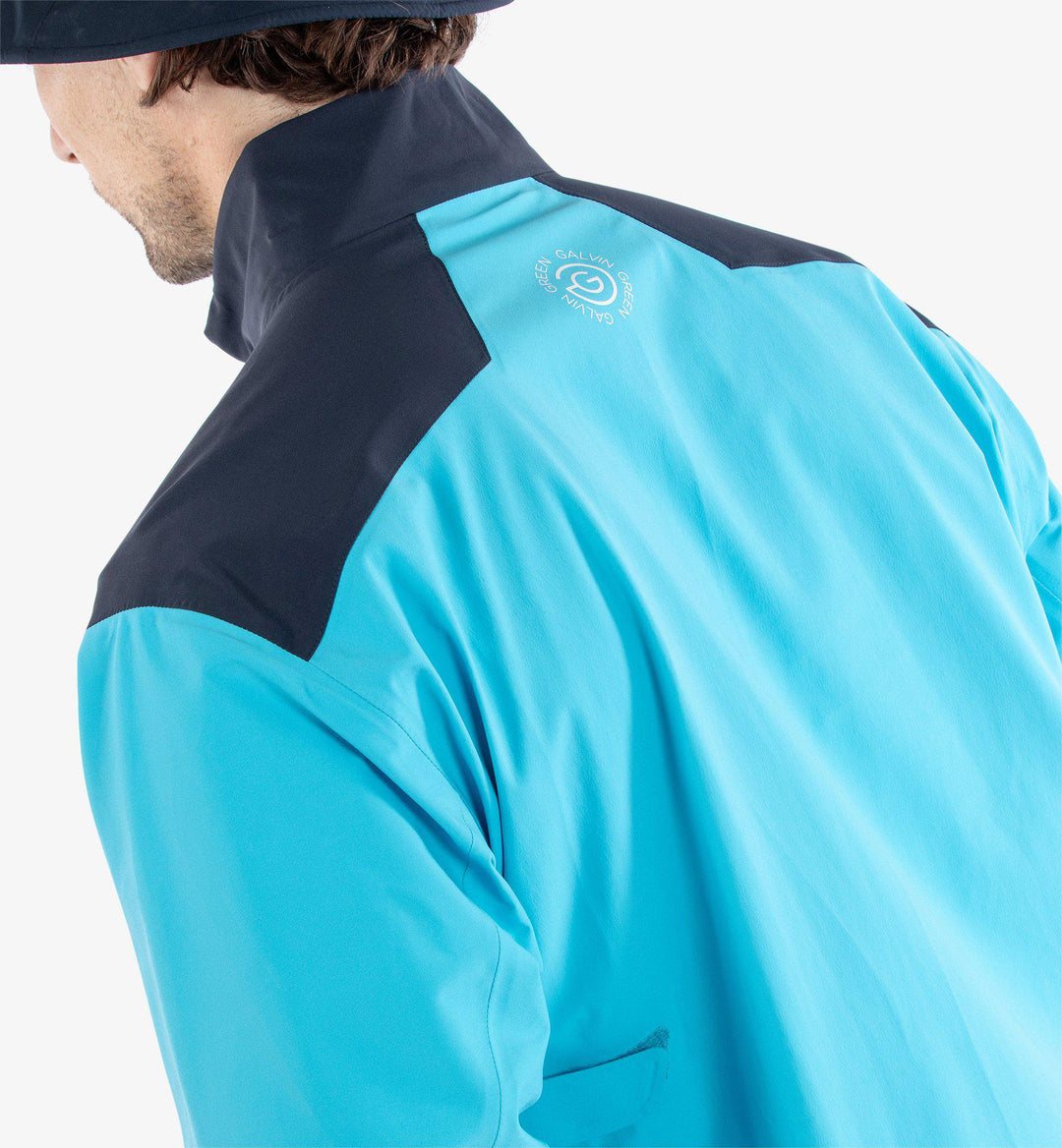 Ashford is a Waterproof golf jacket for Men in the color Aqua/Navy/White(6)