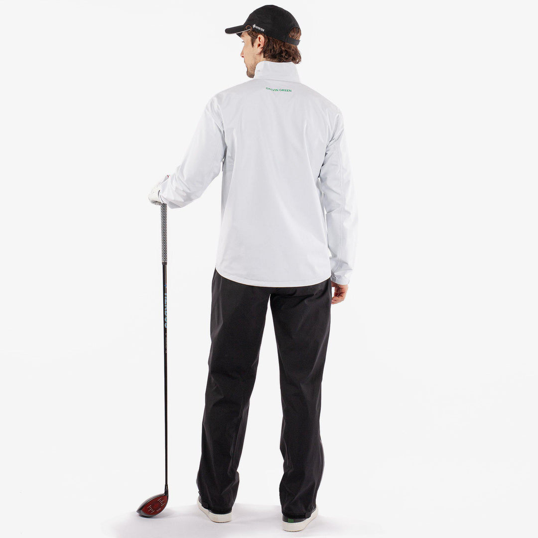 Apollo  is a Waterproof golf jacket for Men in the color White/Black/Cherry(6)