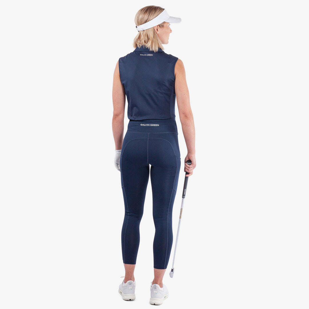 Nicoline is a Breathable and stretchy golf leggings for Women in the color Navy(7)