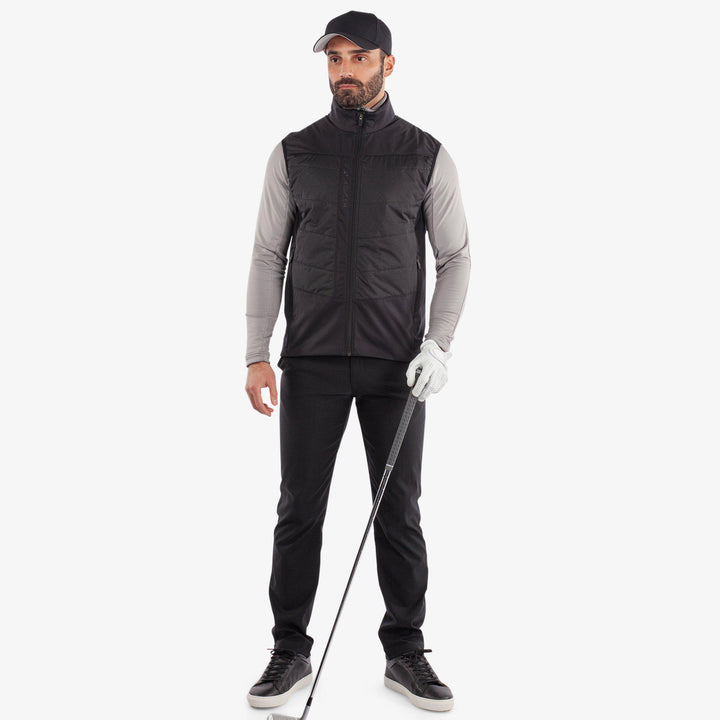 Lauro is a Windproof and water repellent golf vest for Men in the color Black(2)