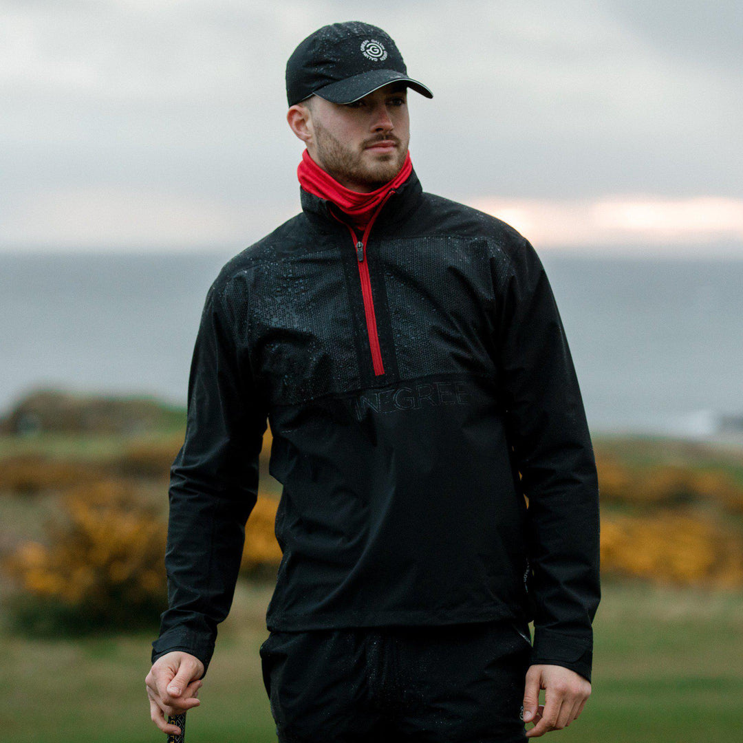 Ashford is a Waterproof golf jacket for Men in the color Black/Red(11)