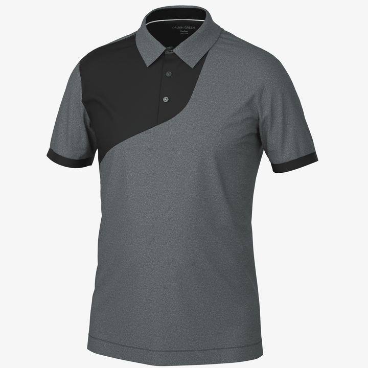 Mikel is a Breathable short sleeve golf shirt for Men in the color Black(2)