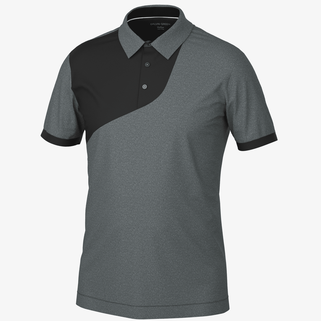 Mikel is a Breathable short sleeve golf shirt for Men in the color Black(1)
