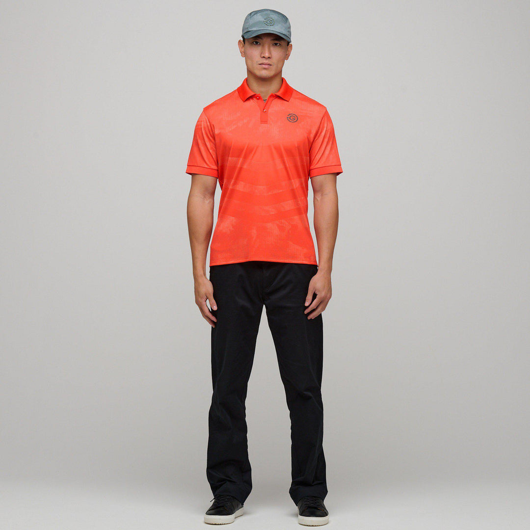 Mirza is a Breathable short sleeve golf shirt for Men in the color Orange(2)