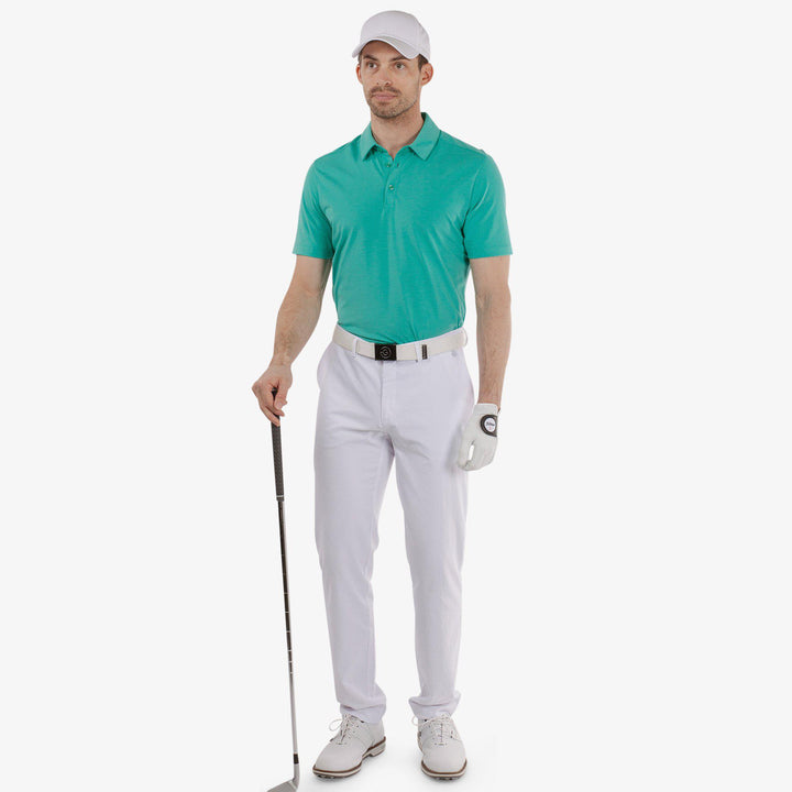 Marcelo is a Breathable short sleeve golf shirt for Men in the color Atlantis Green(3)