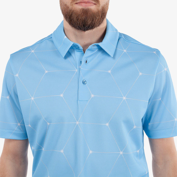 Milo is a Breathable short sleeve golf shirt for Men in the color Alaskan Blue(3)