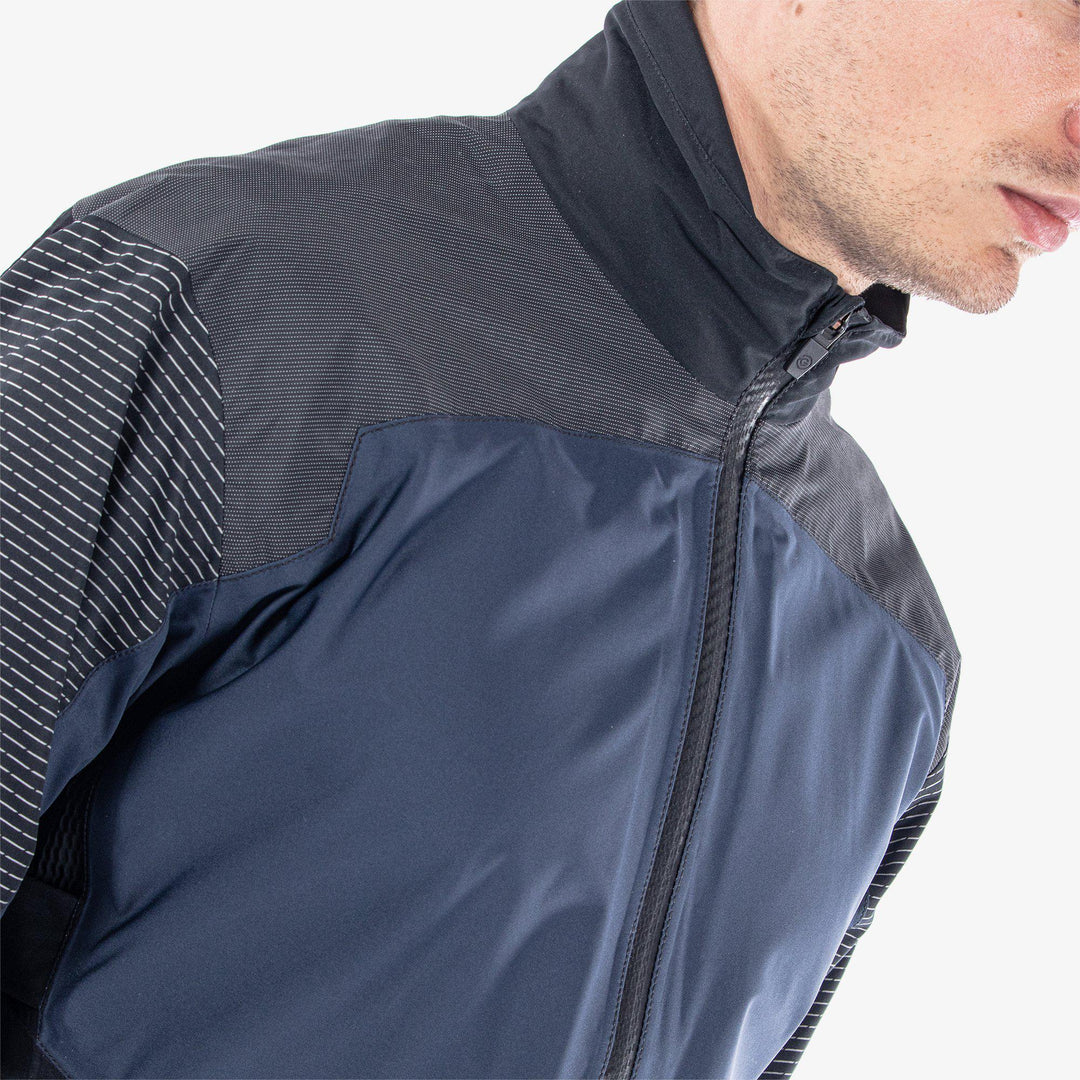 Alister is a Waterproof golf jacket for Men in the color Navy/Black(3)
