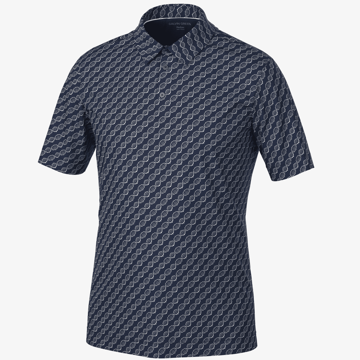 Marcus is a Breathable short sleeve golf shirt for Men in the color Navy(0)