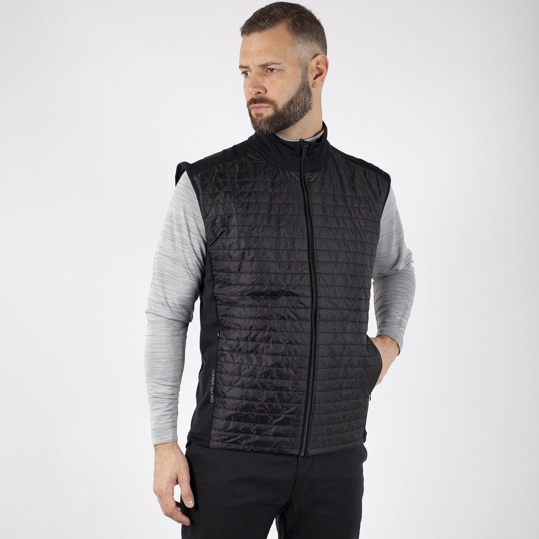 Louie is a Windproof and water repellent golf vest for Men in the color Black(1)