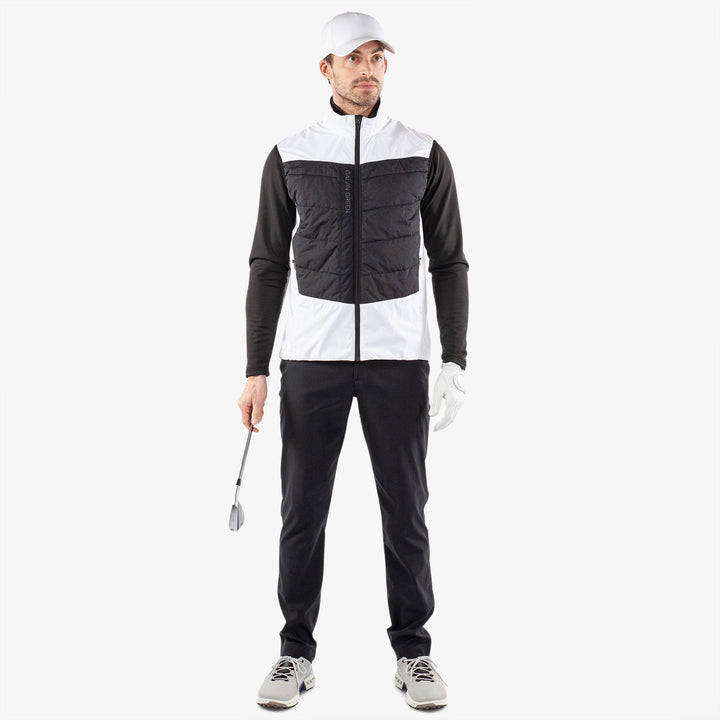 Lauro is a Windproof and water repellent golf vest for Men in the color White/Black(2)