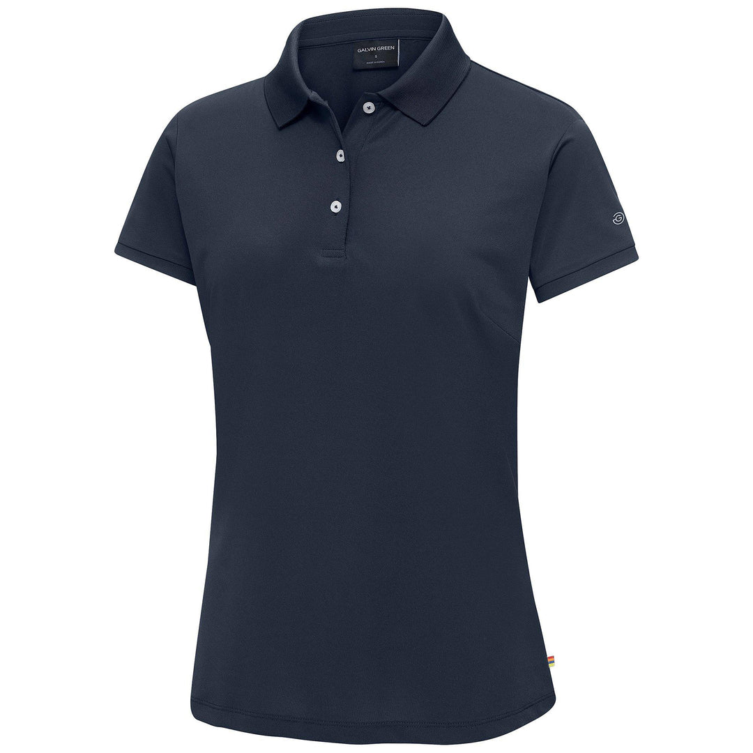 Mireya is a Breathable short sleeve golf shirt for Women in the color Navy(0)