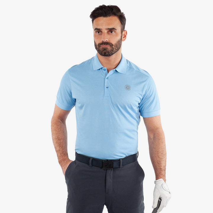 Maximilian is a Breathable short sleeve golf shirt for Men in the color Alaskan Blue(1)