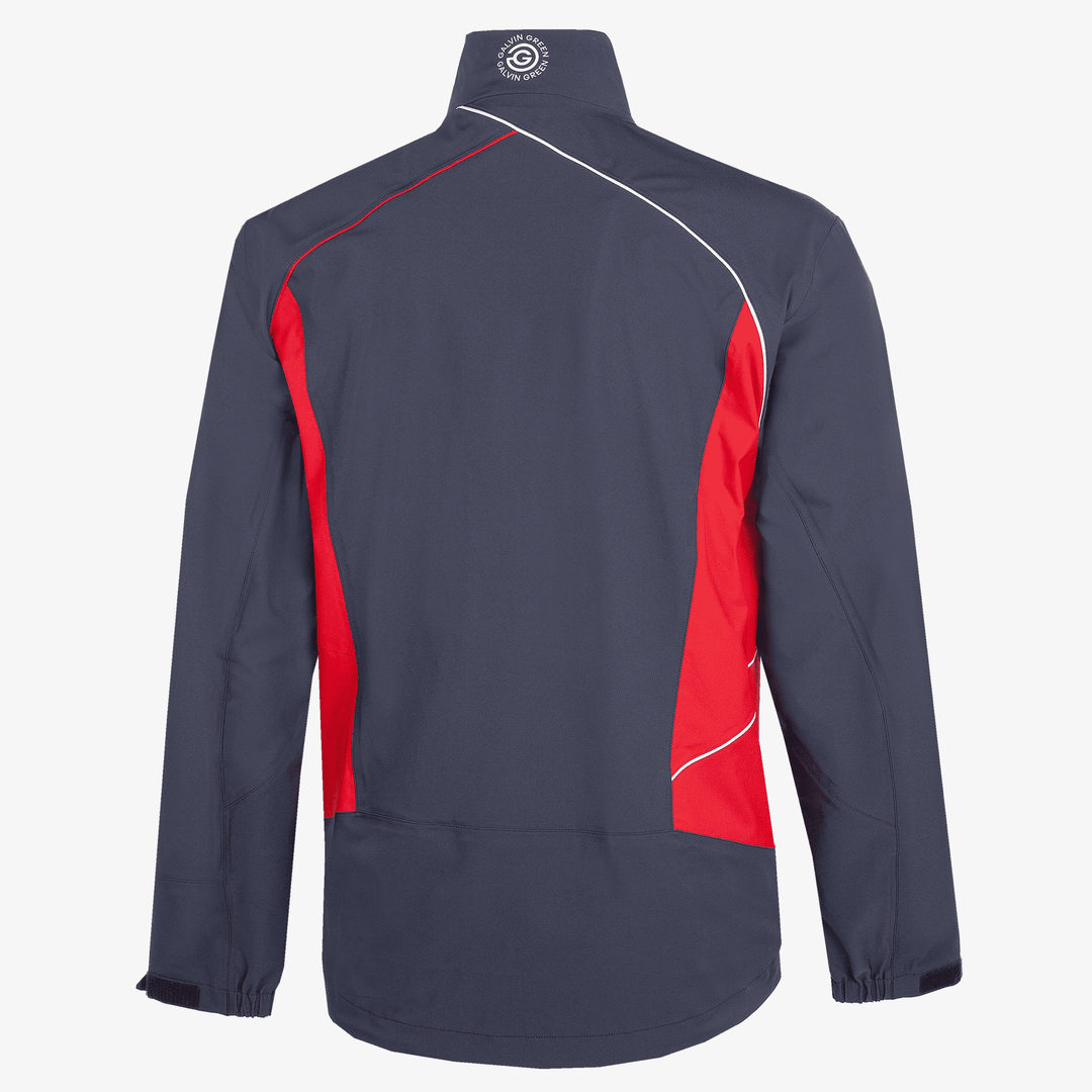 Ames is a Waterproof golf jacket for Men in the color Navy/Red(9)