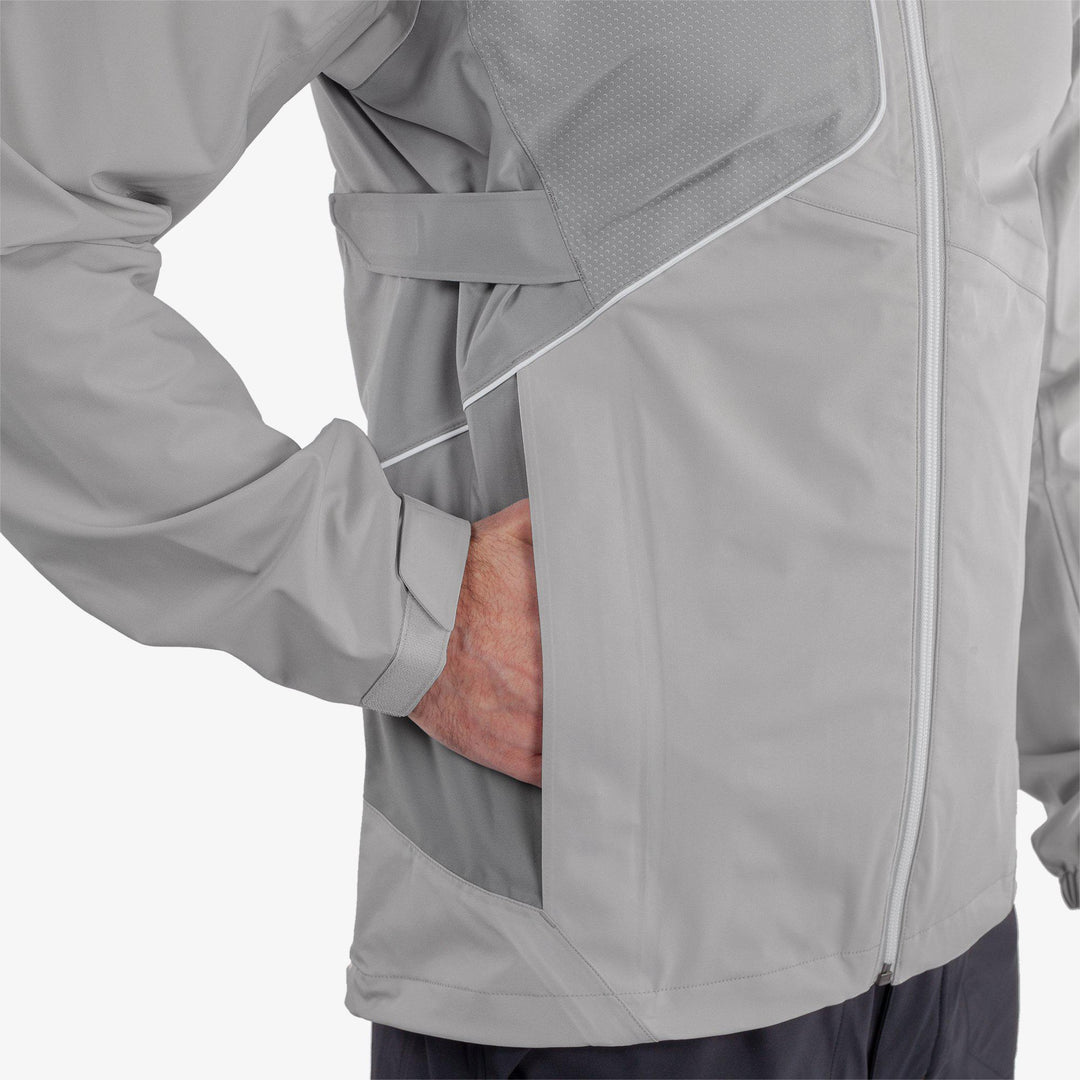 Ames is a Waterproof golf jacket for Men in the color Cool Grey/Sharkskin(3)