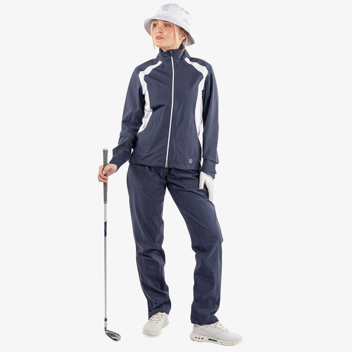 Amy is a Waterproof golf jacket for Women in the color Navy/White(2)