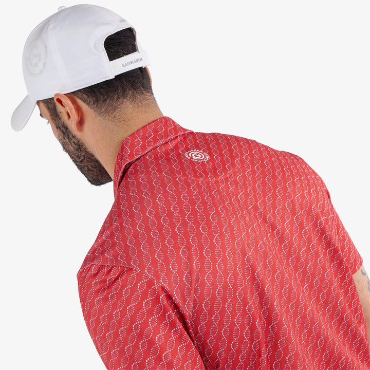 Marcus is a Breathable short sleeve golf shirt for Men in the color Red(5)