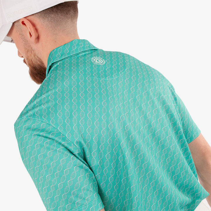 Marcus is a Breathable short sleeve golf shirt for Men in the color Atlantis Green(5)
