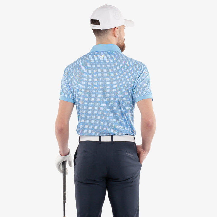 Melvin is a Breathable short sleeve golf shirt for Men in the color Alaskan Blue/White(4)