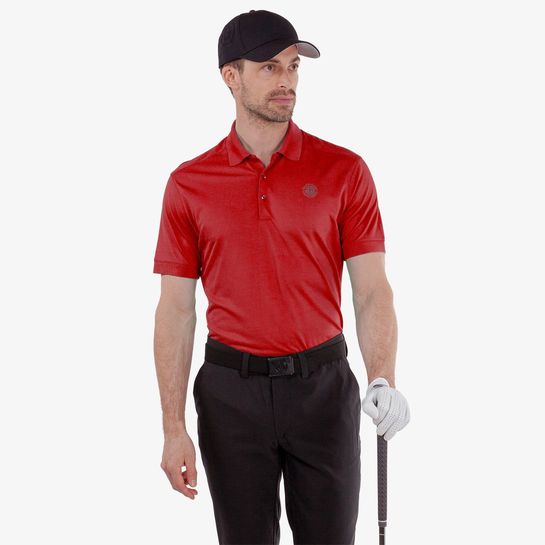 Maximilian is a Breathable short sleeve golf shirt for Men in the color Red(1)