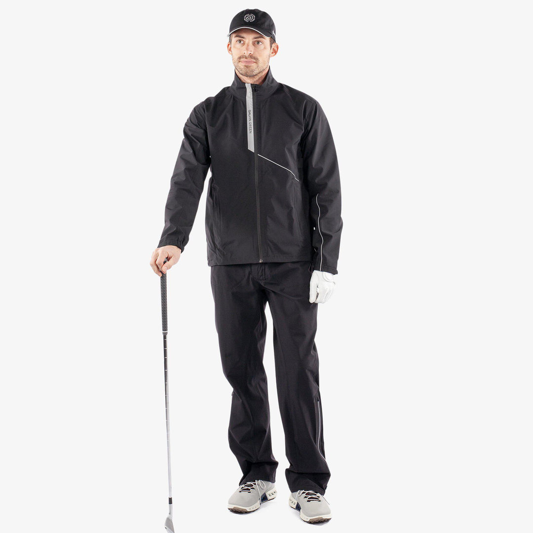 Apollo  is a Waterproof golf jacket for Men in the color Black/Sharkskin(2)