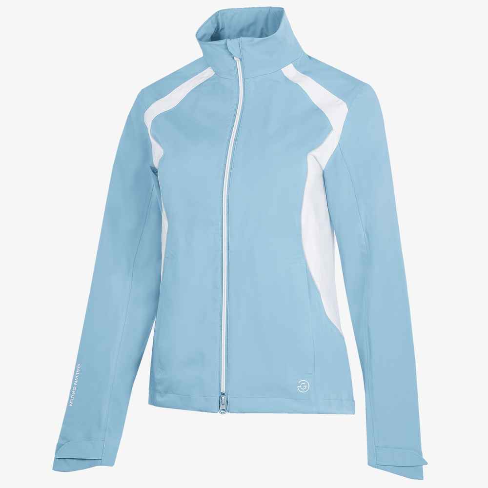 Amy is a Waterproof golf jacket for Women in the color Alaskan Blue/White(0)