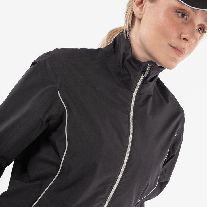 Anya is a Waterproof golf jacket for Women in the color Black(3)