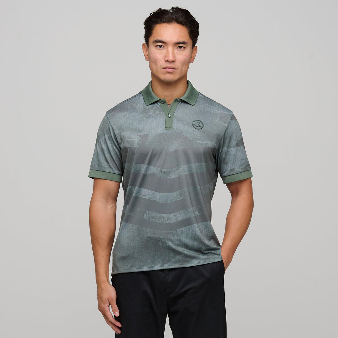 Mirza is a Breathable short sleeve golf shirt for Men in the color Duck Green(1)