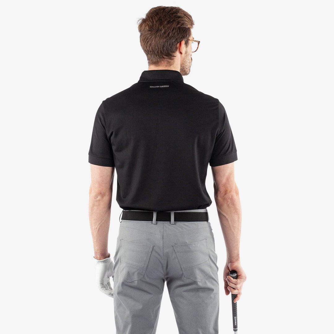 Maximilian is a Breathable short sleeve golf shirt for Men in the color Black(5)