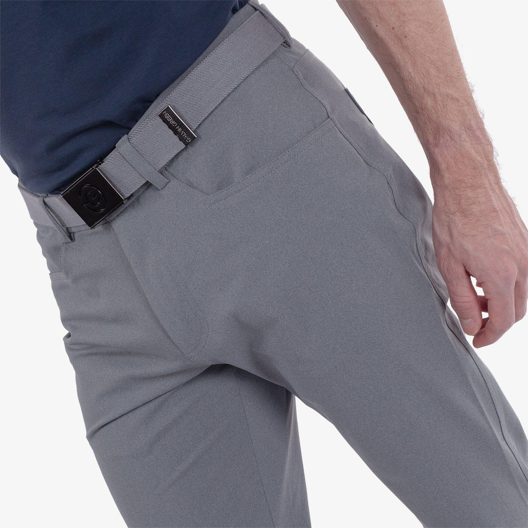 Norris is a Breathable golf pants for Men in the color Grey melange(3)