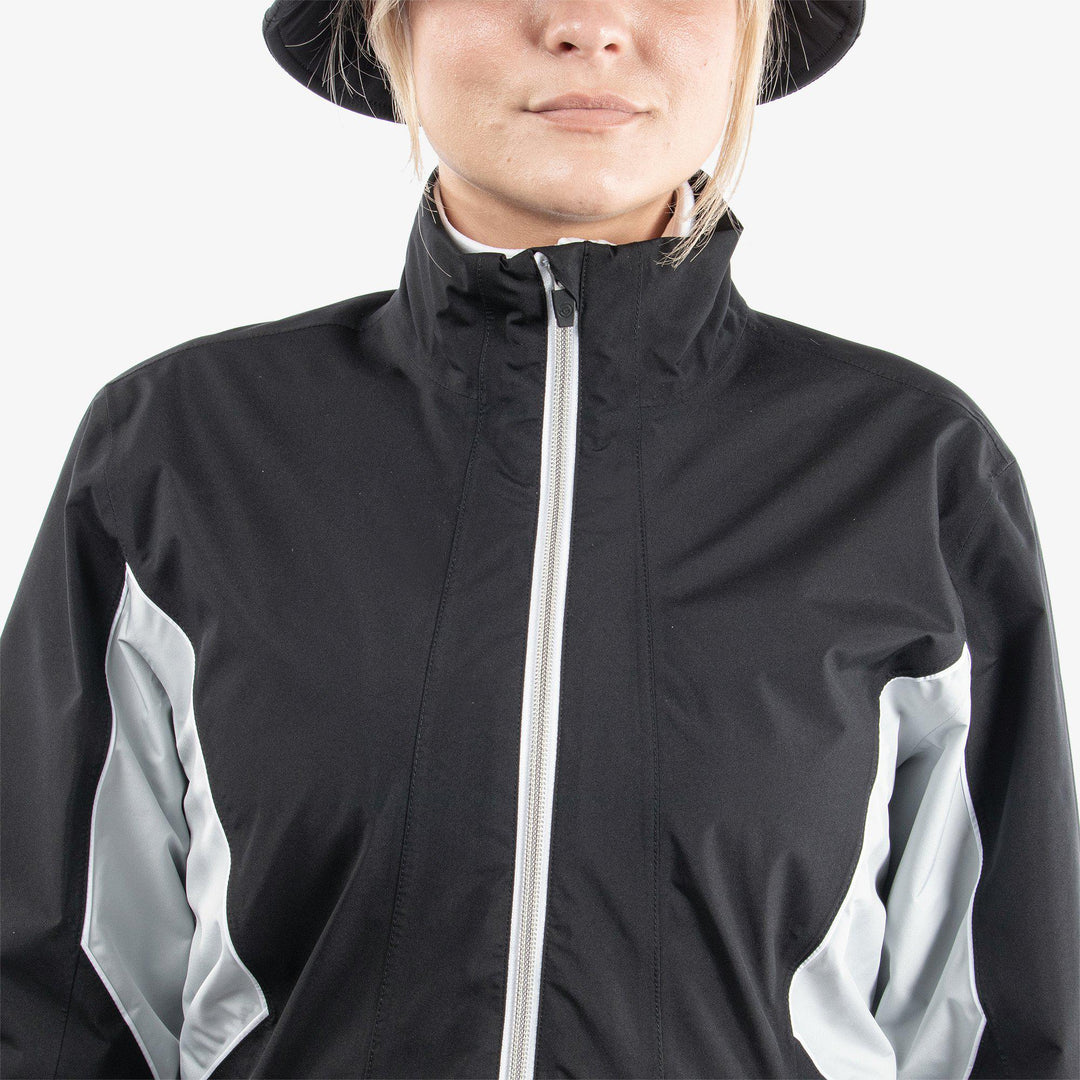 Aida is a Waterproof golf jacket for Women in the color Black/Cool Grey/White(4)