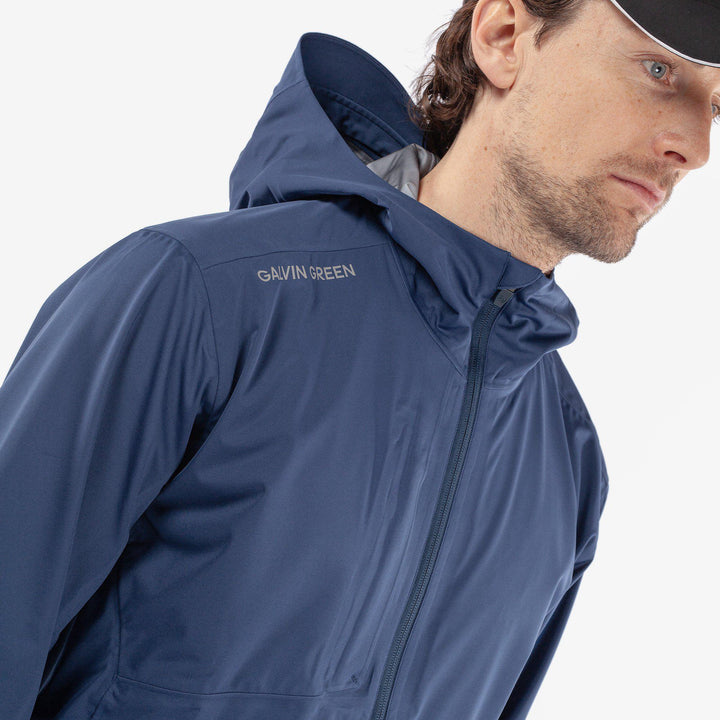 Amos is a Waterproof golf jacket for Men in the color Blue(3)