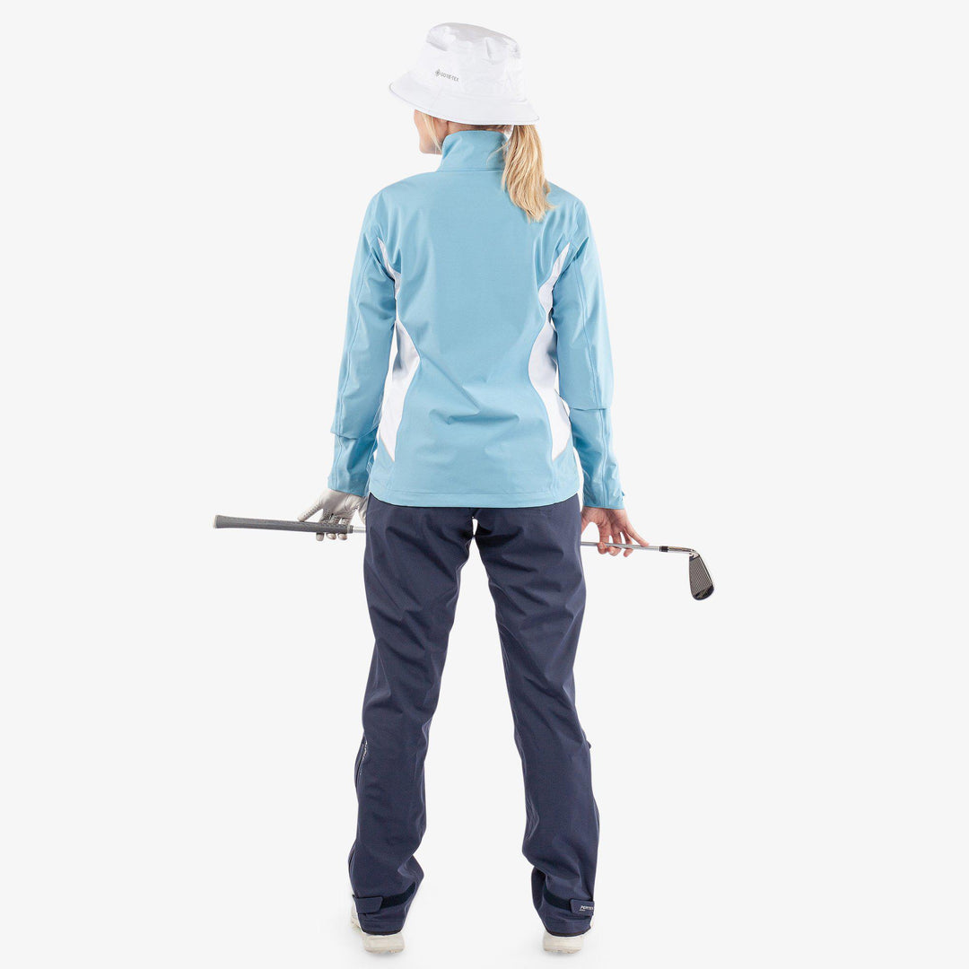 Amy is a Waterproof golf jacket for Women in the color Alaskan Blue/White(7)