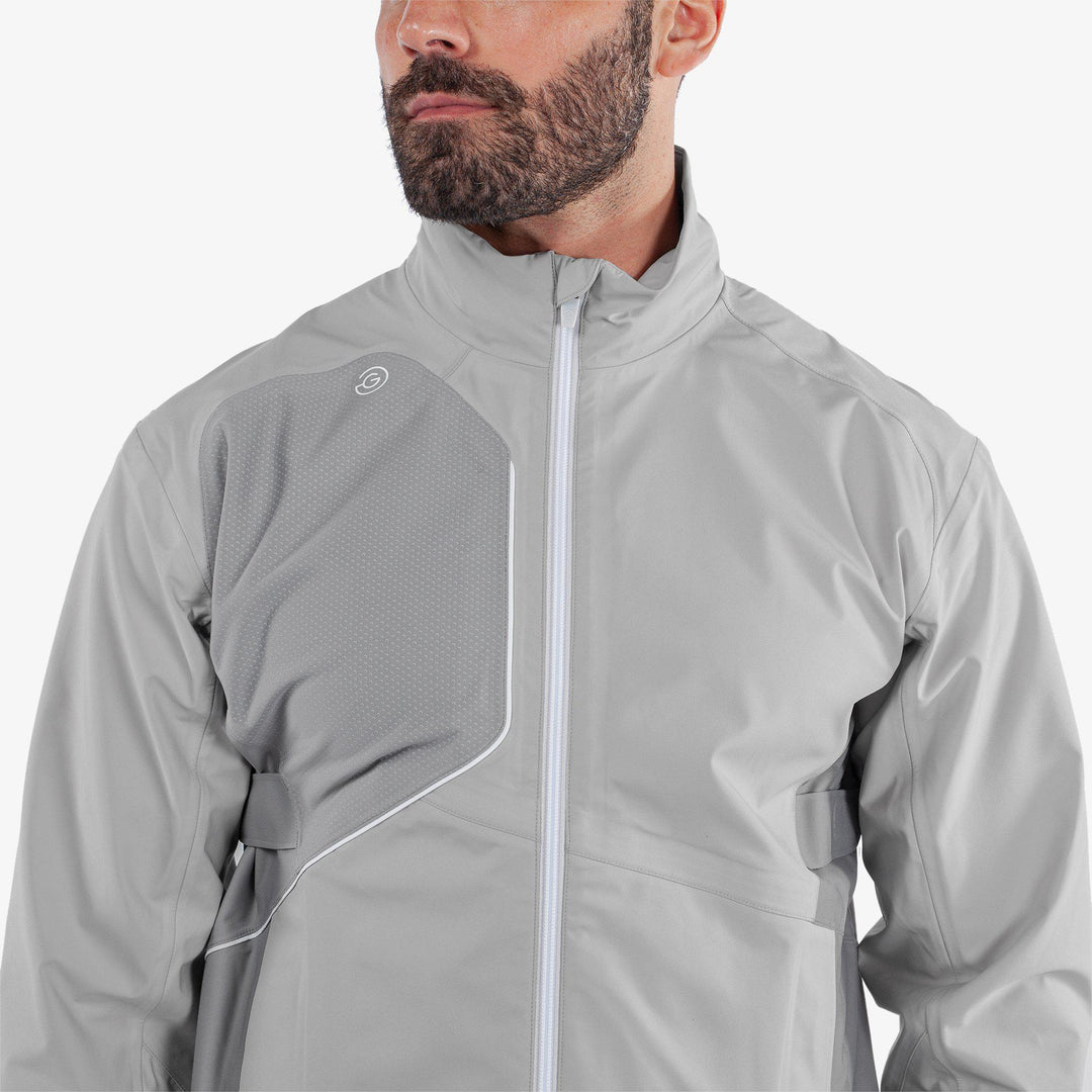 Ames is a Waterproof golf jacket for Men in the color Cool Grey/Sharkskin(4)