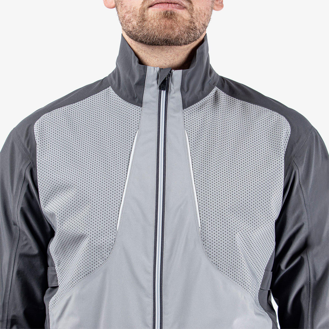 Albert is a Waterproof golf jacket for Men in the color Forged Iron/Sharkskin/Cool Grey(4)