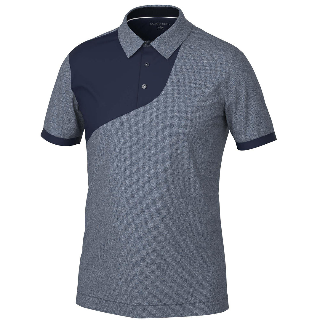 Mikel is a Breathable short sleeve golf shirt for Men in the color Navy(0)