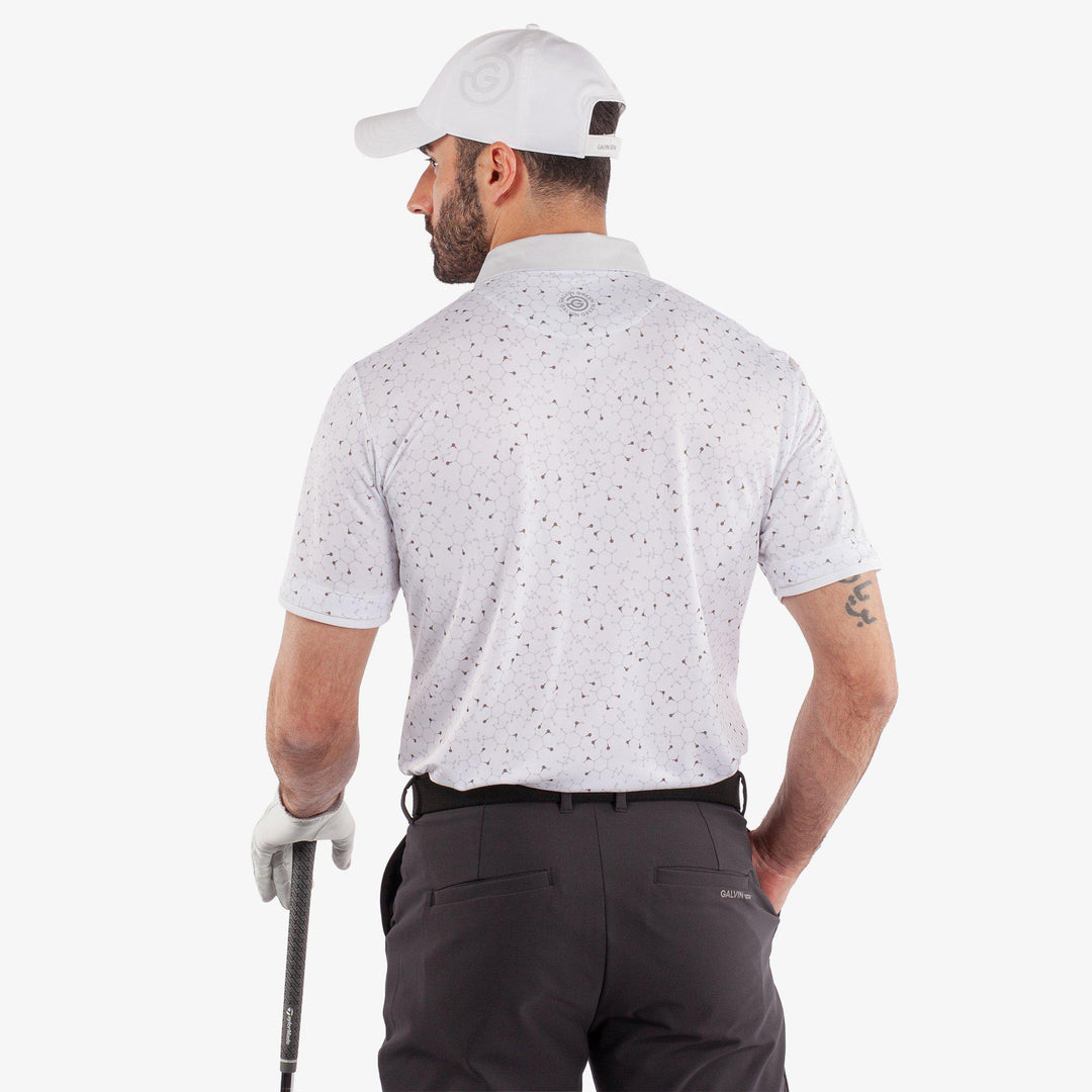 Mannix is a Breathable short sleeve golf shirt for Men in the color White/Cool Grey(4)