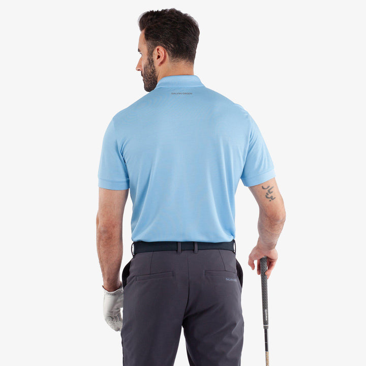 Maximilian is a Breathable short sleeve golf shirt for Men in the color Alaskan Blue(5)