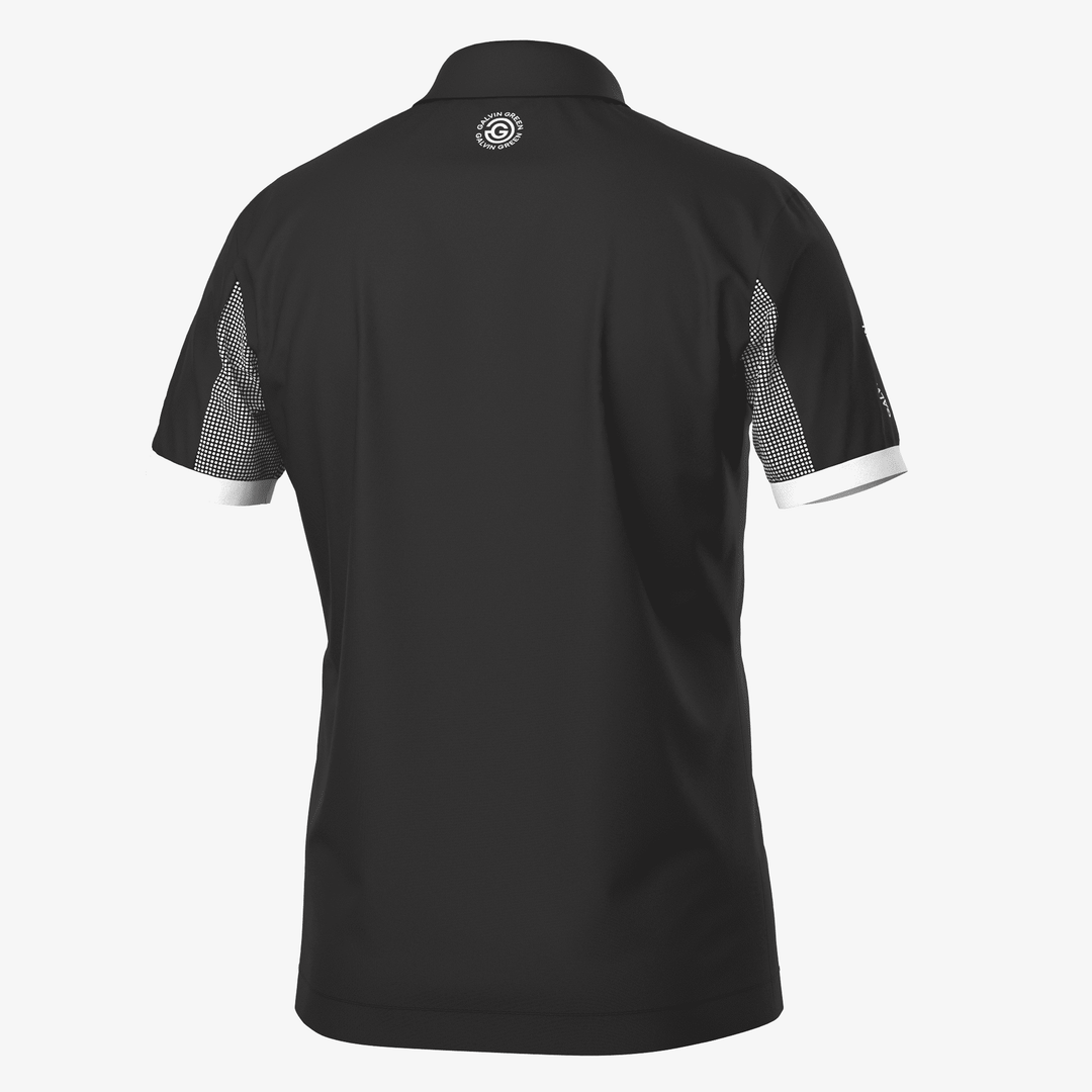 Mills is a Breathable short sleeve golf shirt for Men in the color Black/White(7)
