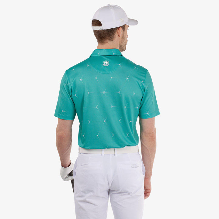 Milo is a Breathable short sleeve golf shirt for Men in the color Atlantis Green(4)