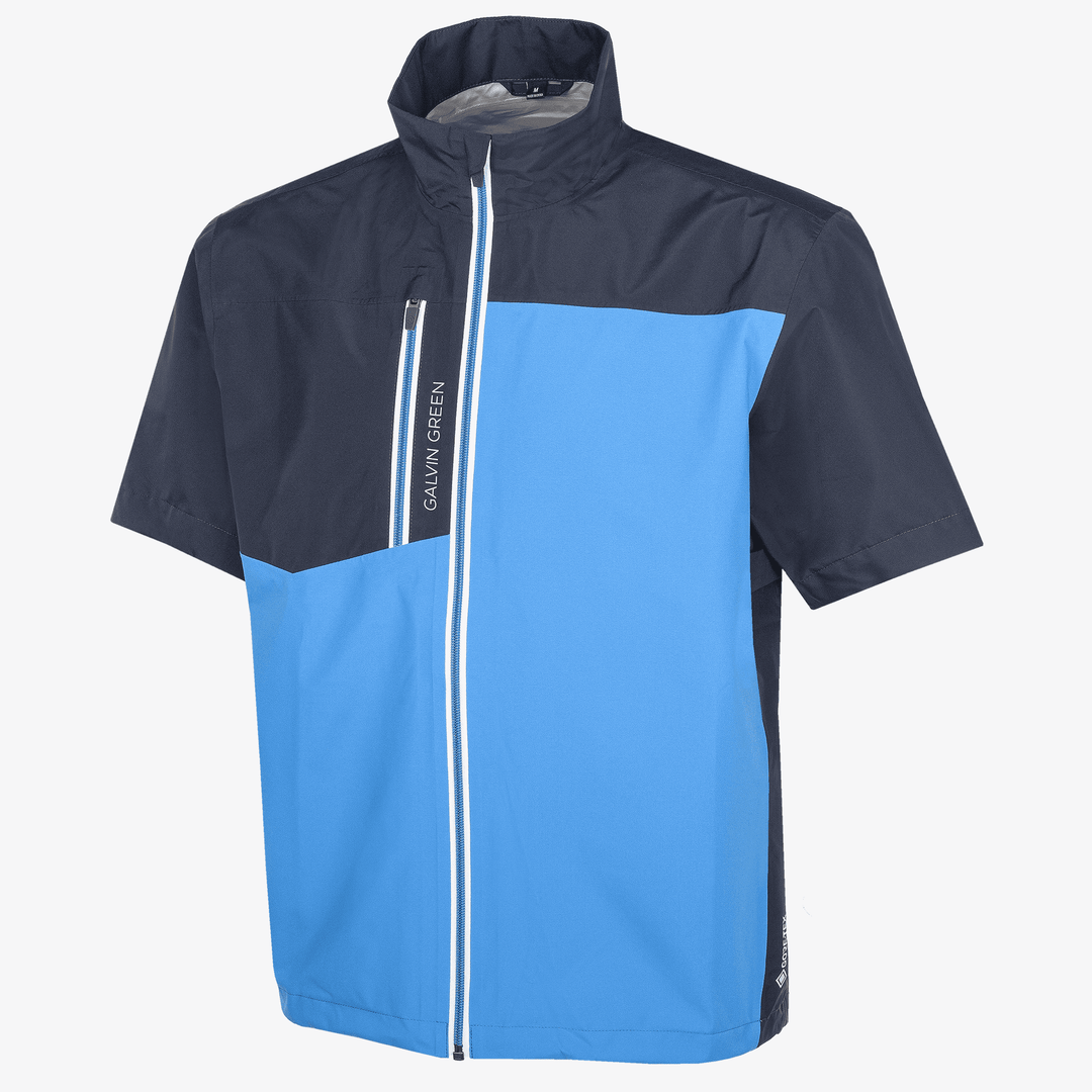 Axl is a Waterproof short sleeve golf jacket for Men in the color Blue/Navy/White(0)