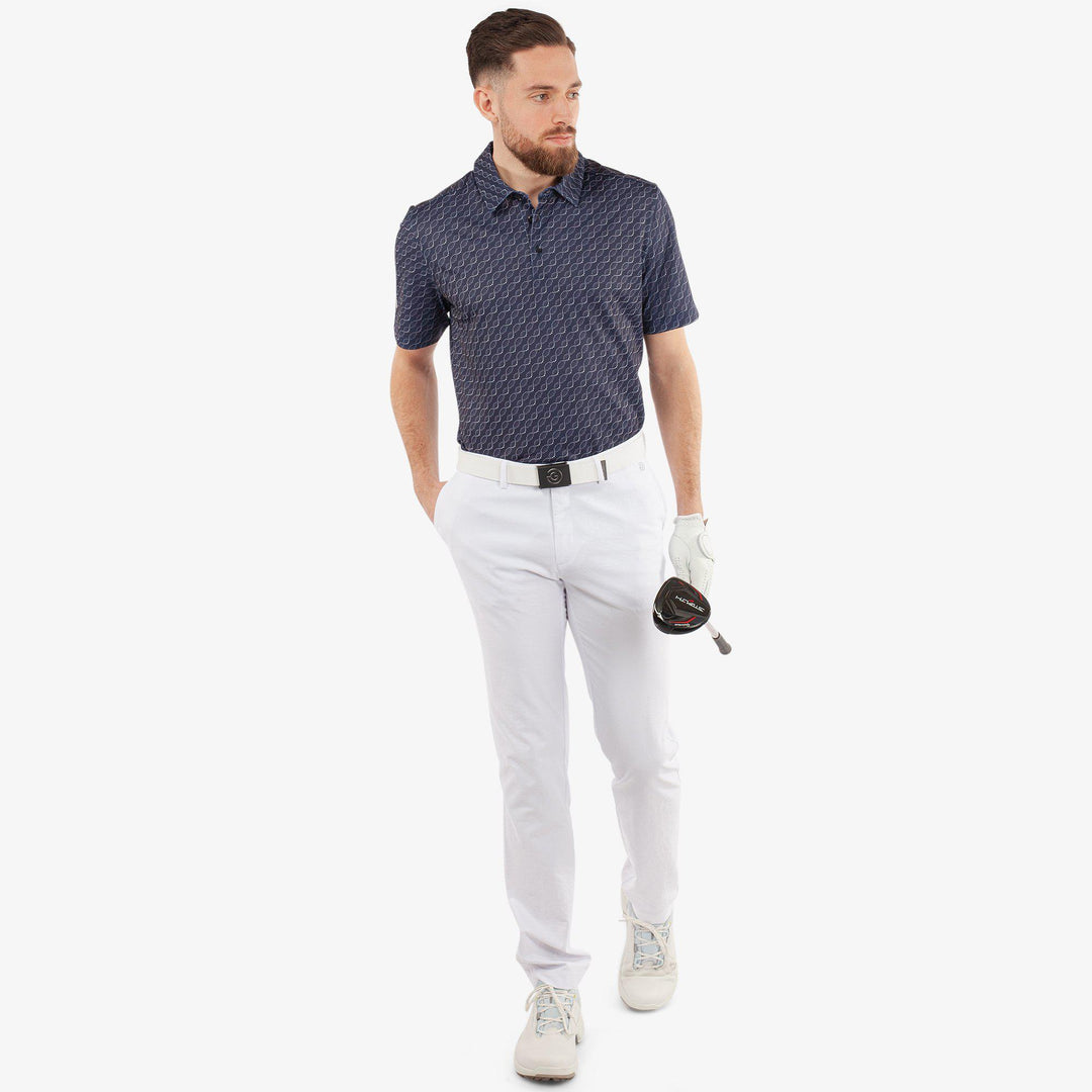 Marcus is a Breathable short sleeve golf shirt for Men in the color Navy(2)