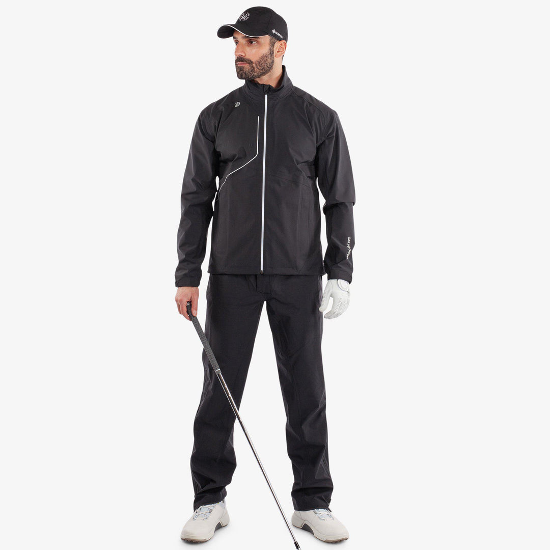 Ames is a Waterproof golf jacket for Men in the color Black/White(2)