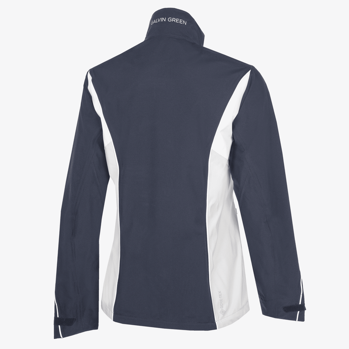 Ally is a Waterproof golf jacket for Women in the color Navy/Cool Grey/White(8)