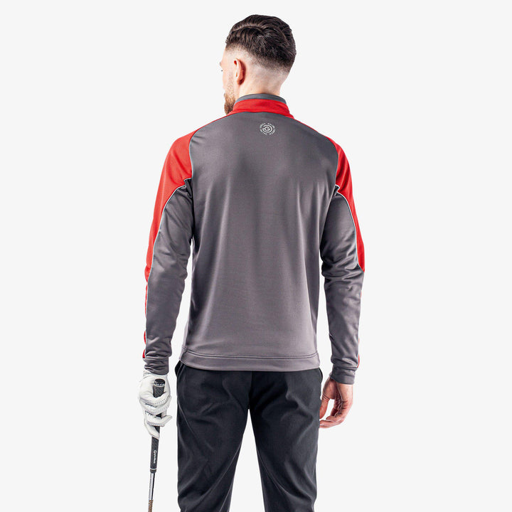 Daxton is a Insulating golf mid layer for Men in the color Forged Iron/Red/White (6)