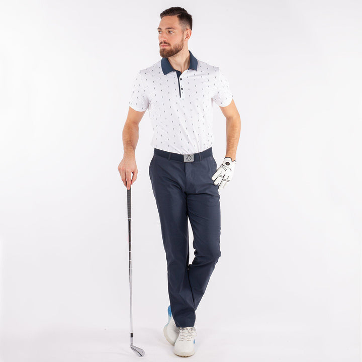Mayson is a Breathable short sleeve golf shirt for Men in the color White(2)