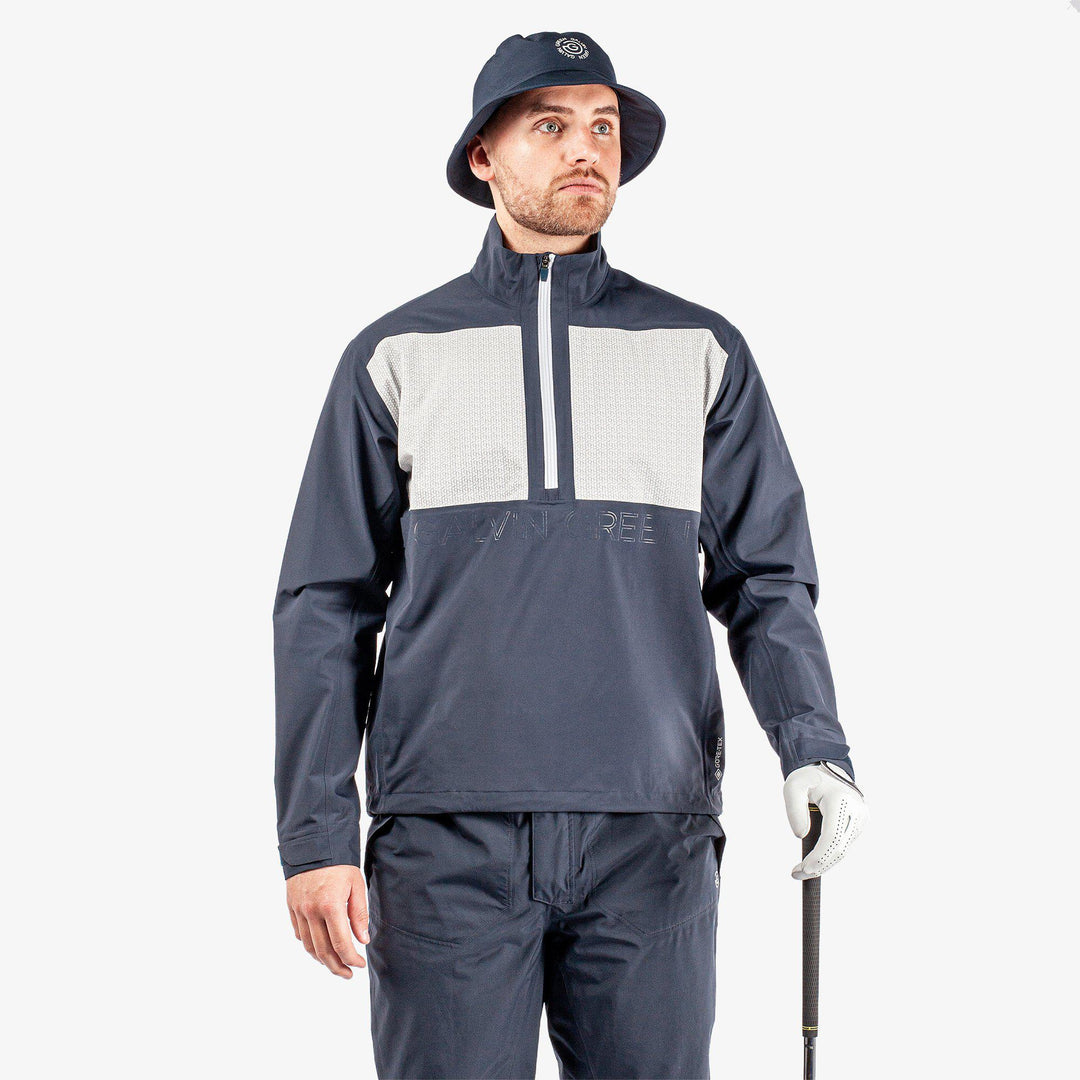 Ashford is a Waterproof golf jacket for Men in the color Navy/Cool Grey/White(1)