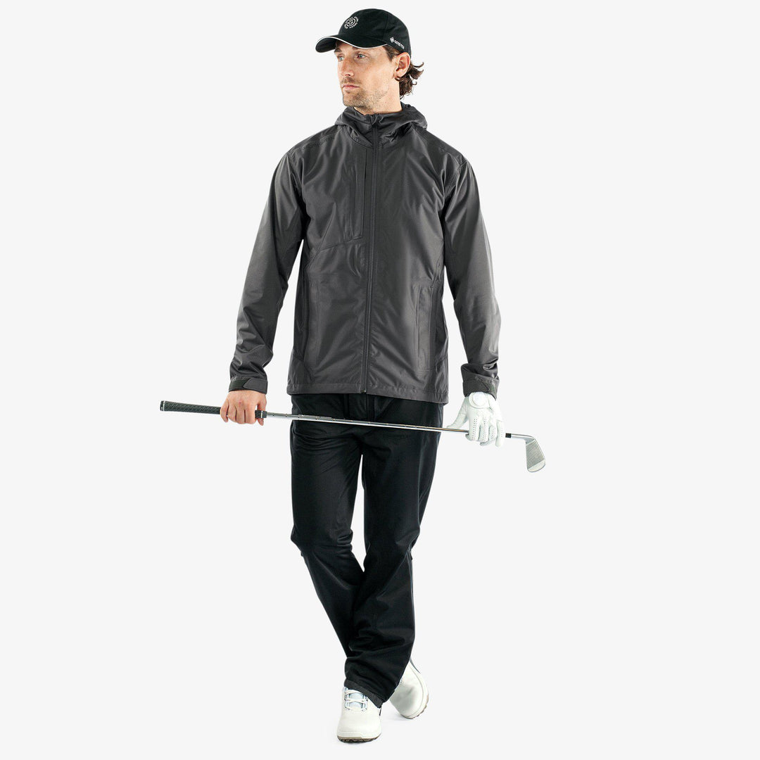 Amos is a Waterproof golf jacket for Men in the color Forged Iron(2)
