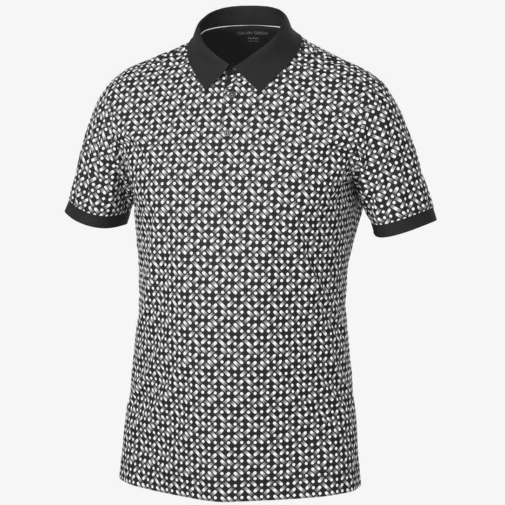 Melvin is a Breathable short sleeve golf shirt for Men in the color Black/White(0)